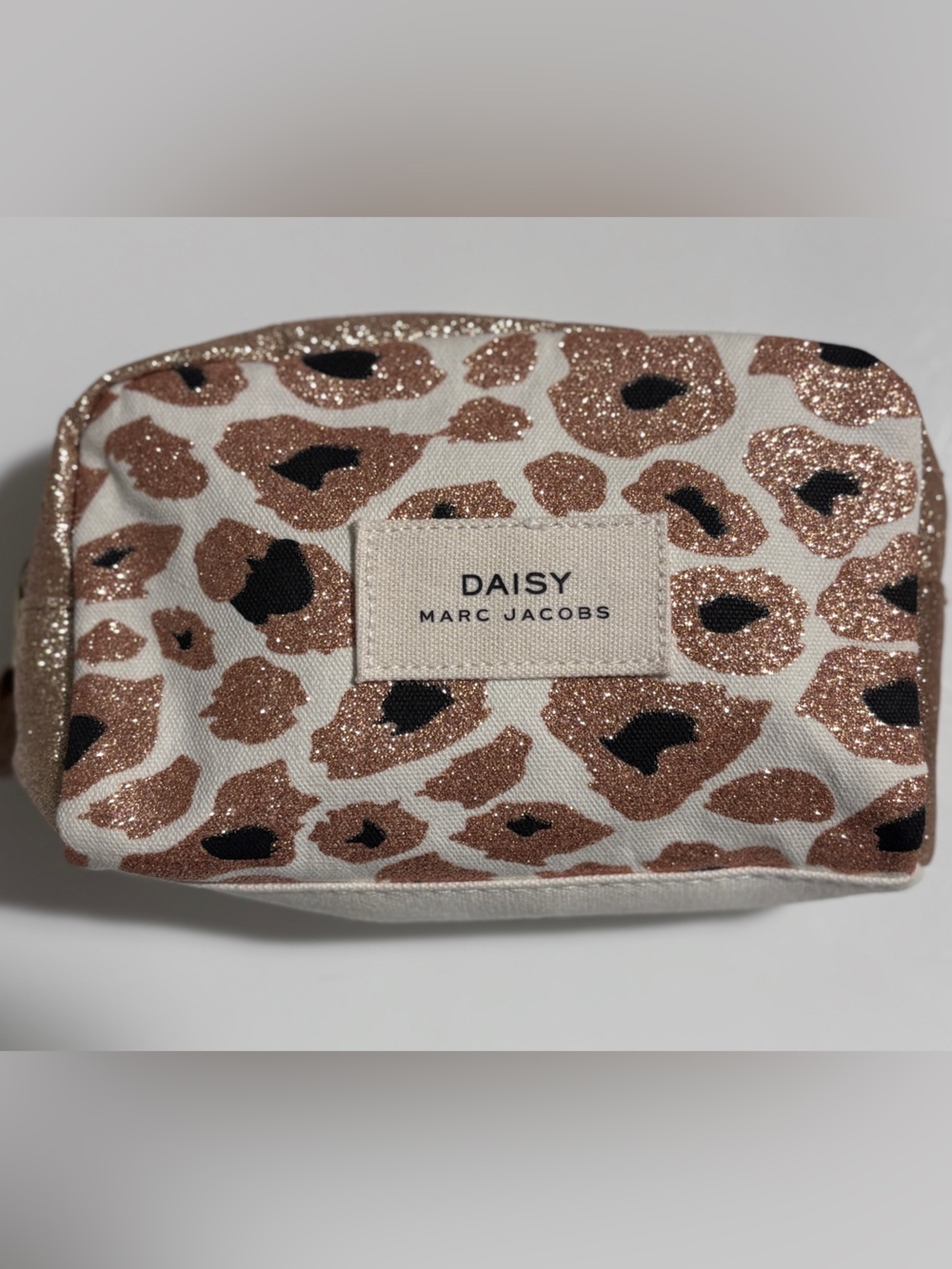 Marc Jacob’s Daisy Leapord Print Rose Gold Small Cosmetics Pouch